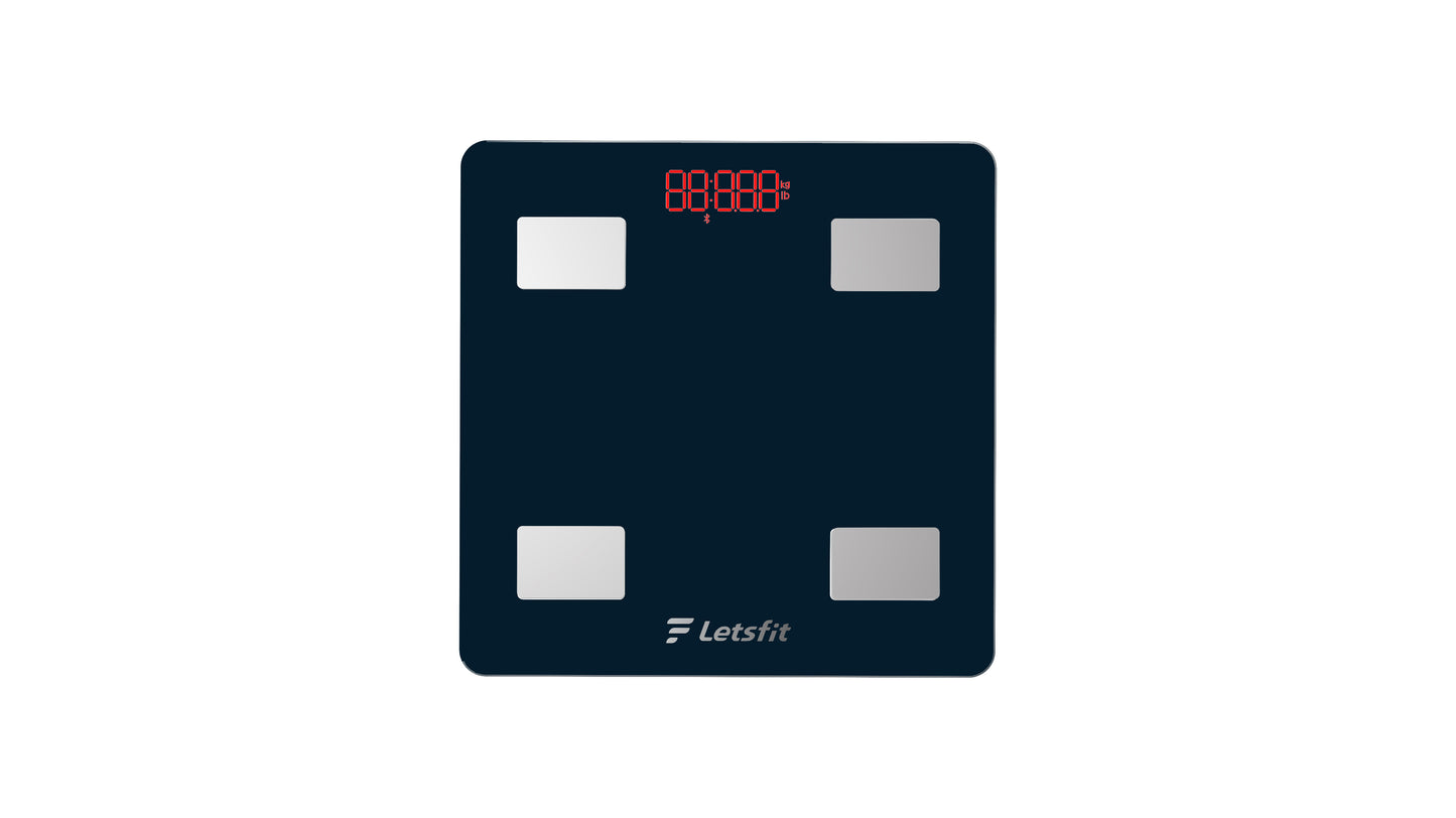 Letsfit Bluetooth Body Fat Scale – Smart Digital Scale with 13 Body Composition Metrics, 500 lb Capacity