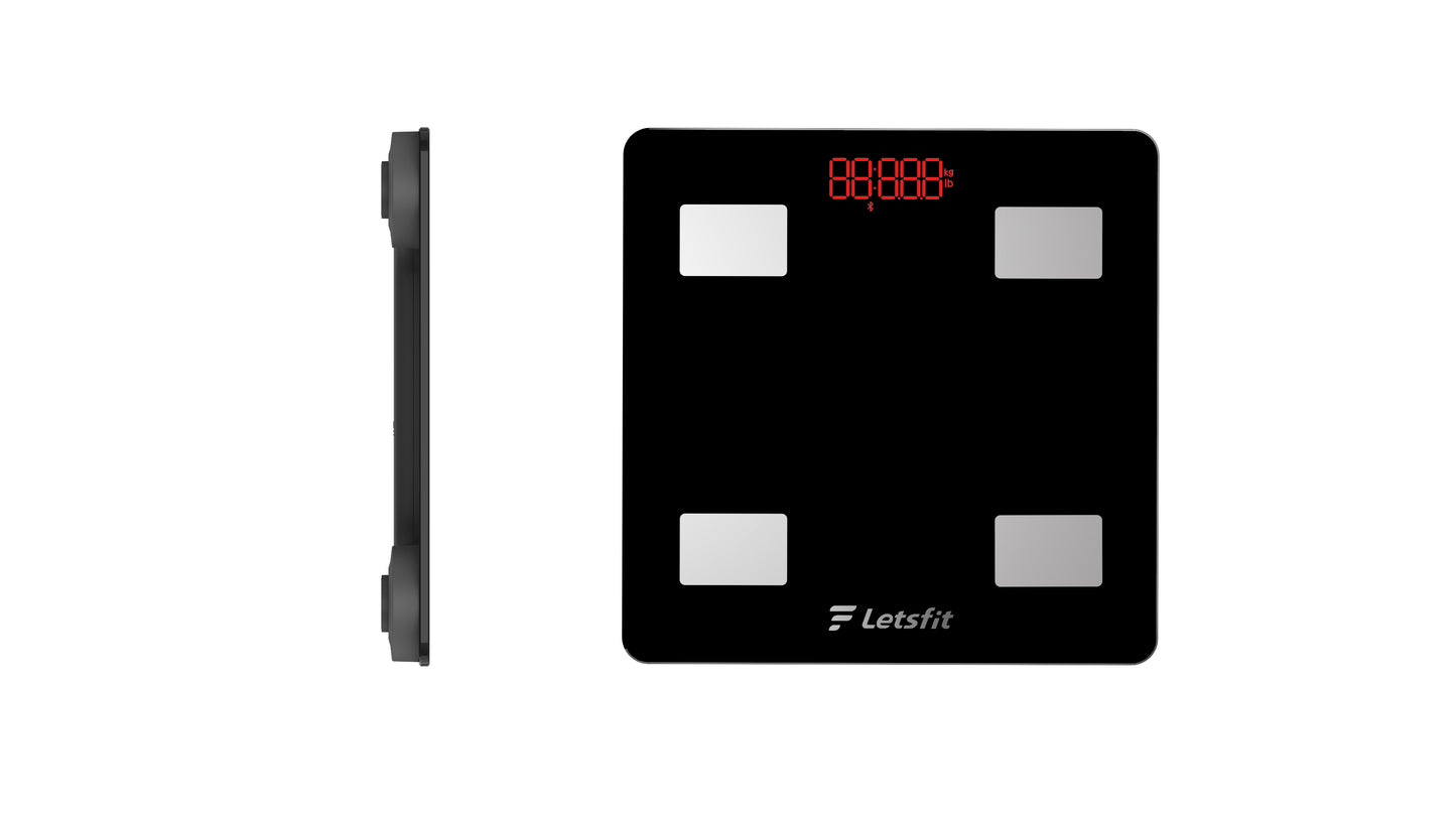 Letsfit Bluetooth Body Fat Scale – Smart Digital Scale with 13 Body Composition Metrics, 500 lb Capacity