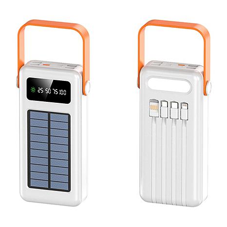 Letscom 30kmAh Solar Power Bank with Integrated Cables & Handle