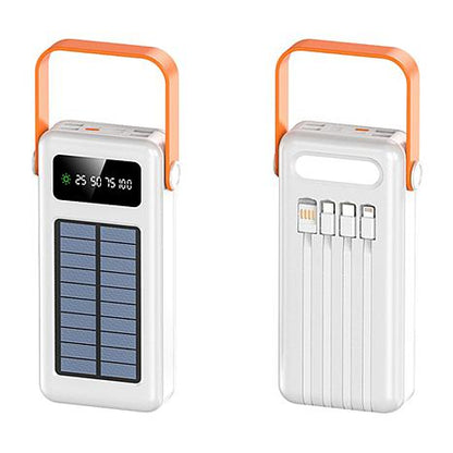 Letscom 30kmAh Solar Power Bank with Integrated Cables & Handle
